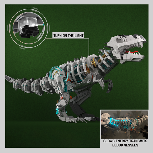 IAMBRICK Mecha Dino Tyrannosaurus mechanical creature building set for adult display collectors