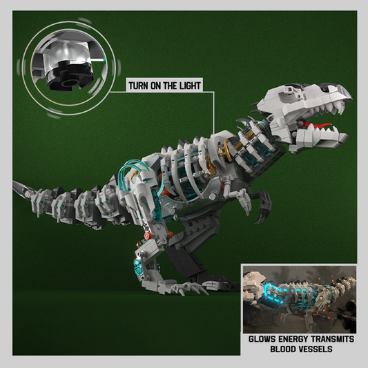 IAMBRICK Mecha Dino Tyrannosaurus mechanical creature building set for adult display collectors