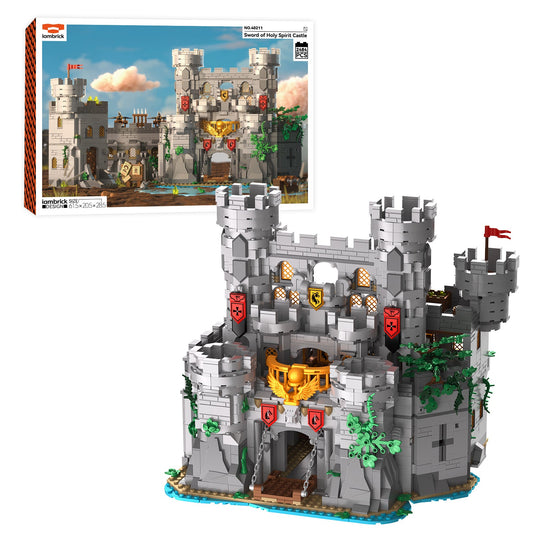 IAMBRICK Sword of Holy Spirit Castle foldable medieval building set with gate towers and detailed interior