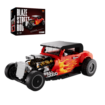 IAMBRICK Blaze Street Rod 50106 hot rod building set and product box on a white background