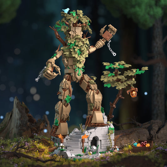 IAMBRICK Arboreal Keep completed tree guardian and ancient fantasy castle display