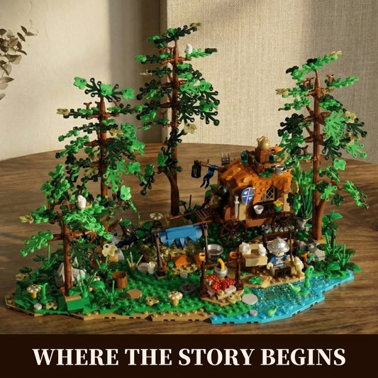 IAMBRICK Oathbound Eldengrove Camp completed medieval lakeside encampment and woodland scene