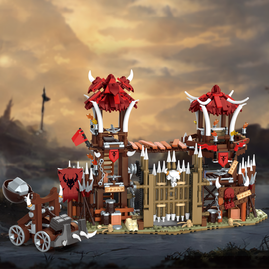 IAMBRICK Bonefire Gate completed orc fortress entrance with two rugged watchtowers