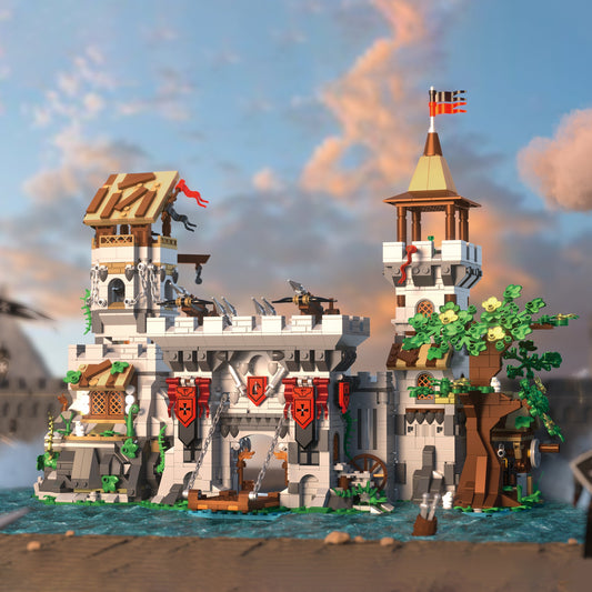 IAMBRICK Holy Spirit Knight's Fortress gray medieval castle fortress building block set