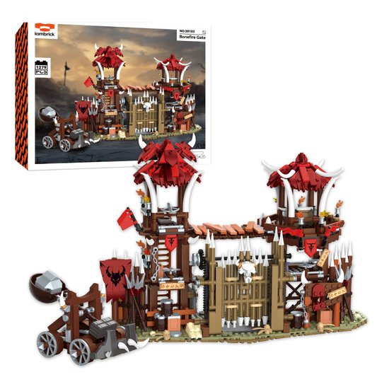 IAMBRICK Bonefire Gate orc fortress fantasy building block display set for adult collectors