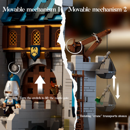 IAMBRICK Nest City Azurelight Hall modular interior details and medieval fantasy building design