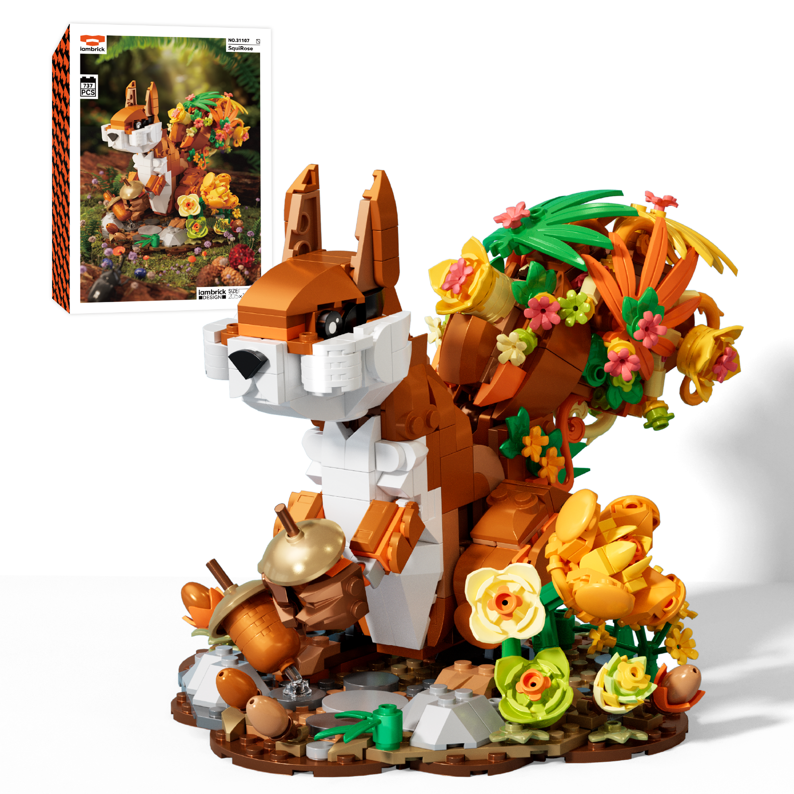 IAMBRICK Squirose nature companion building block display model for adult collectors