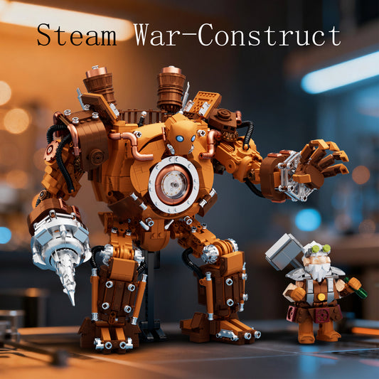 IAMBRICK Steam War Construct steampunk mechanical building block display model for adult collectors